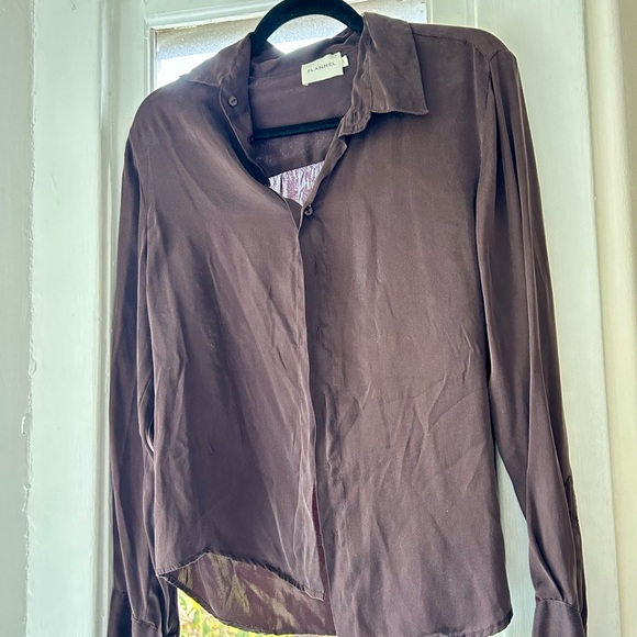 Silk Brown Women's Top - Picture 3 of 5